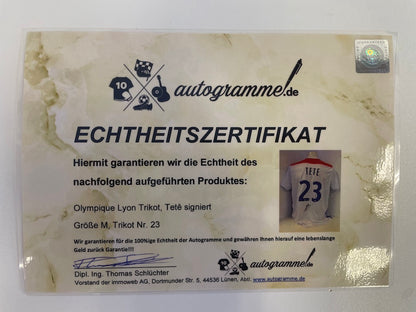 Olympique Lyon jersey Tete signed autograph football france adidas new m