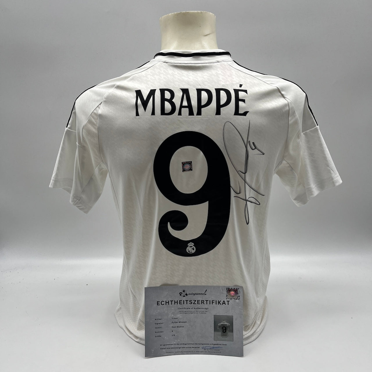 Real Madrid Trikot Kylian Mbappe signiert Autogramm Adidas COA 176