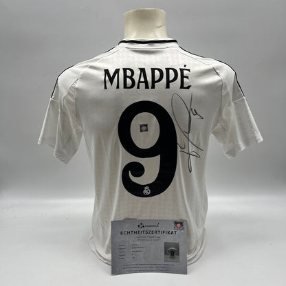 Real Madrid Trikot Kylian Mbappe signiert Autogramm Adidas COA 176