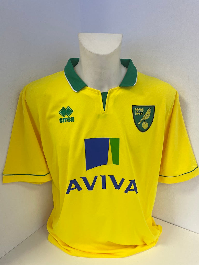 Norwich City Jersey Sebastien Bassong signed autograph football England errea XL