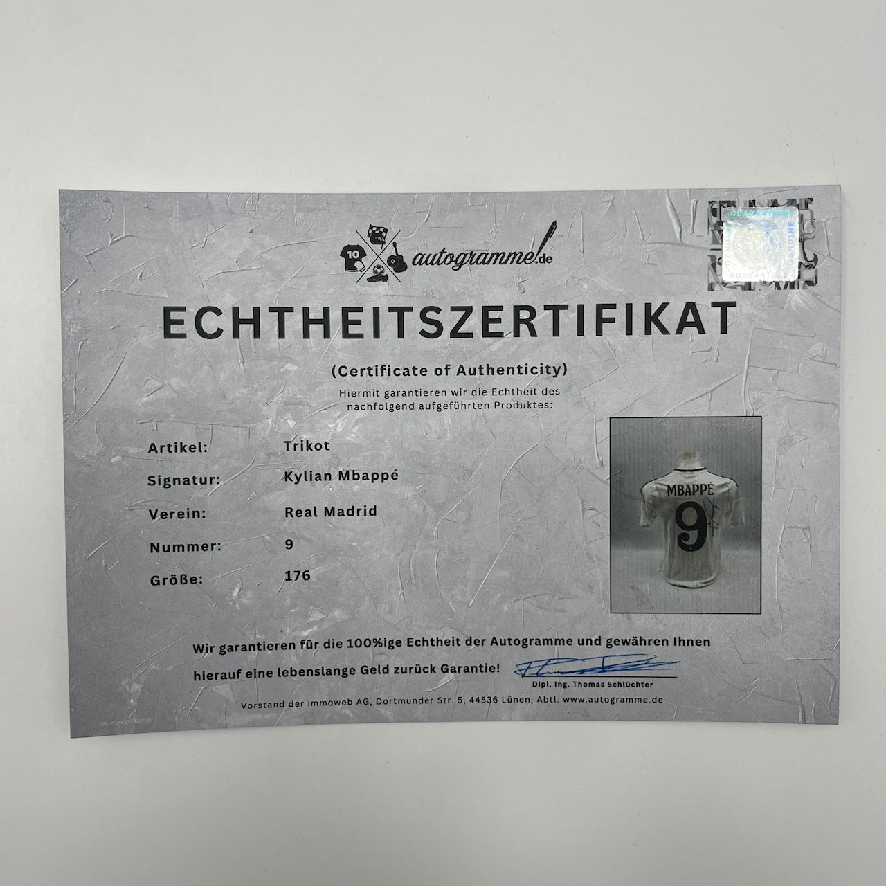 Real Madrid Trikot Kylian Mbappe signiert Autogramm Adidas COA 176