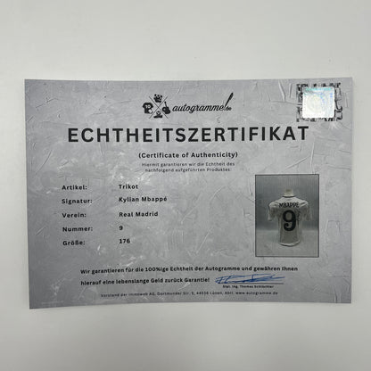 Real Madrid Trikot Kylian Mbappe signiert Autogramm Adidas COA 176