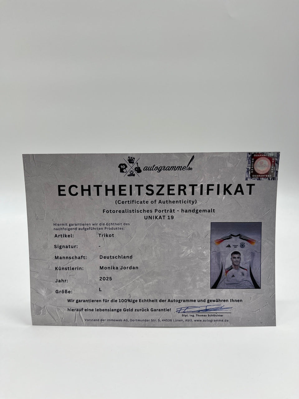 DFB jersey portrait Florian Wirtz hand painted L