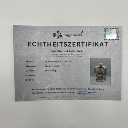 RB Leipzig Trikot 2022/2023 Teamsigniert Red Bull COA Nike L