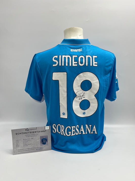 Matchworn SSC Neapel Trikot getragen & signiert von Giovanni Simeone 29.10.2024