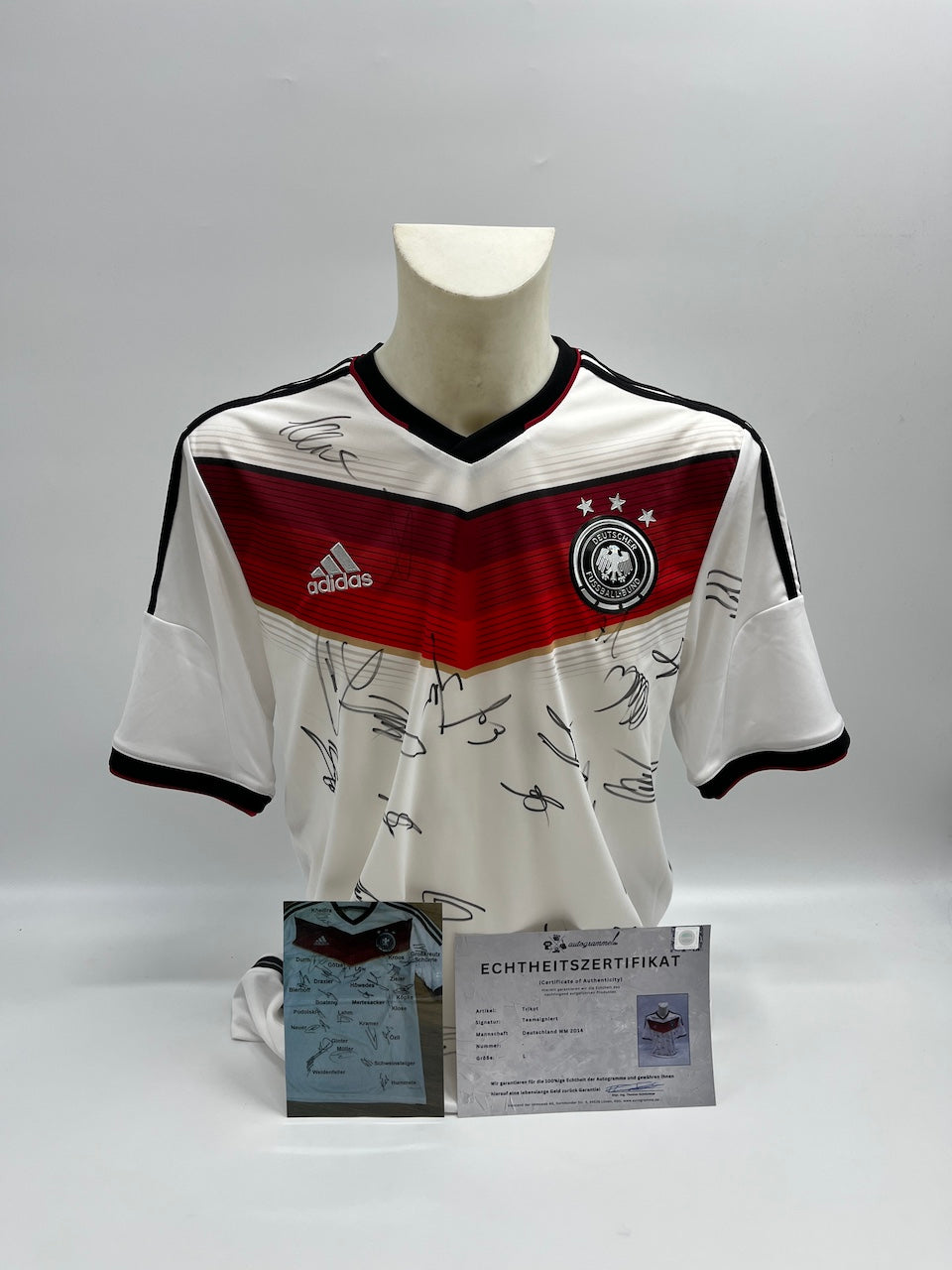 Deutschland Trikot WM 2014 Teamsigniert Fußball DFB Weltmeister COA Adidas L