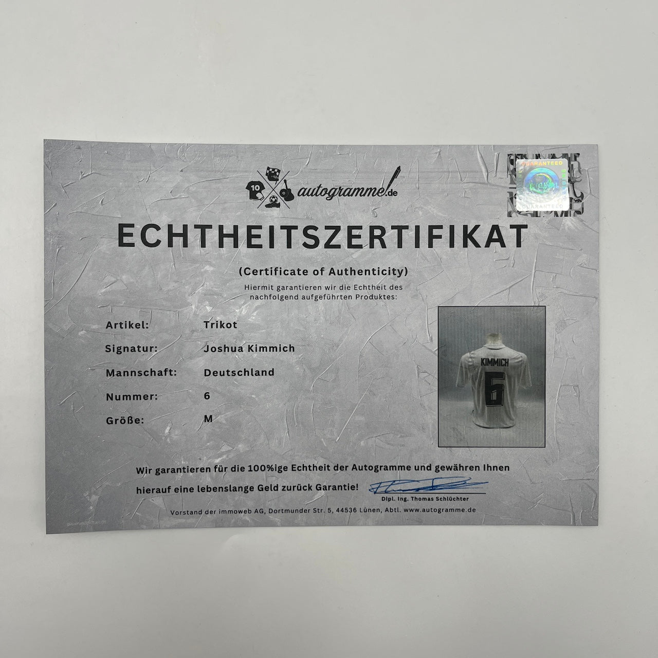 DFB Trikot Joshua Kimmich signiert Adidas COA Deutschland Autogramm neu M