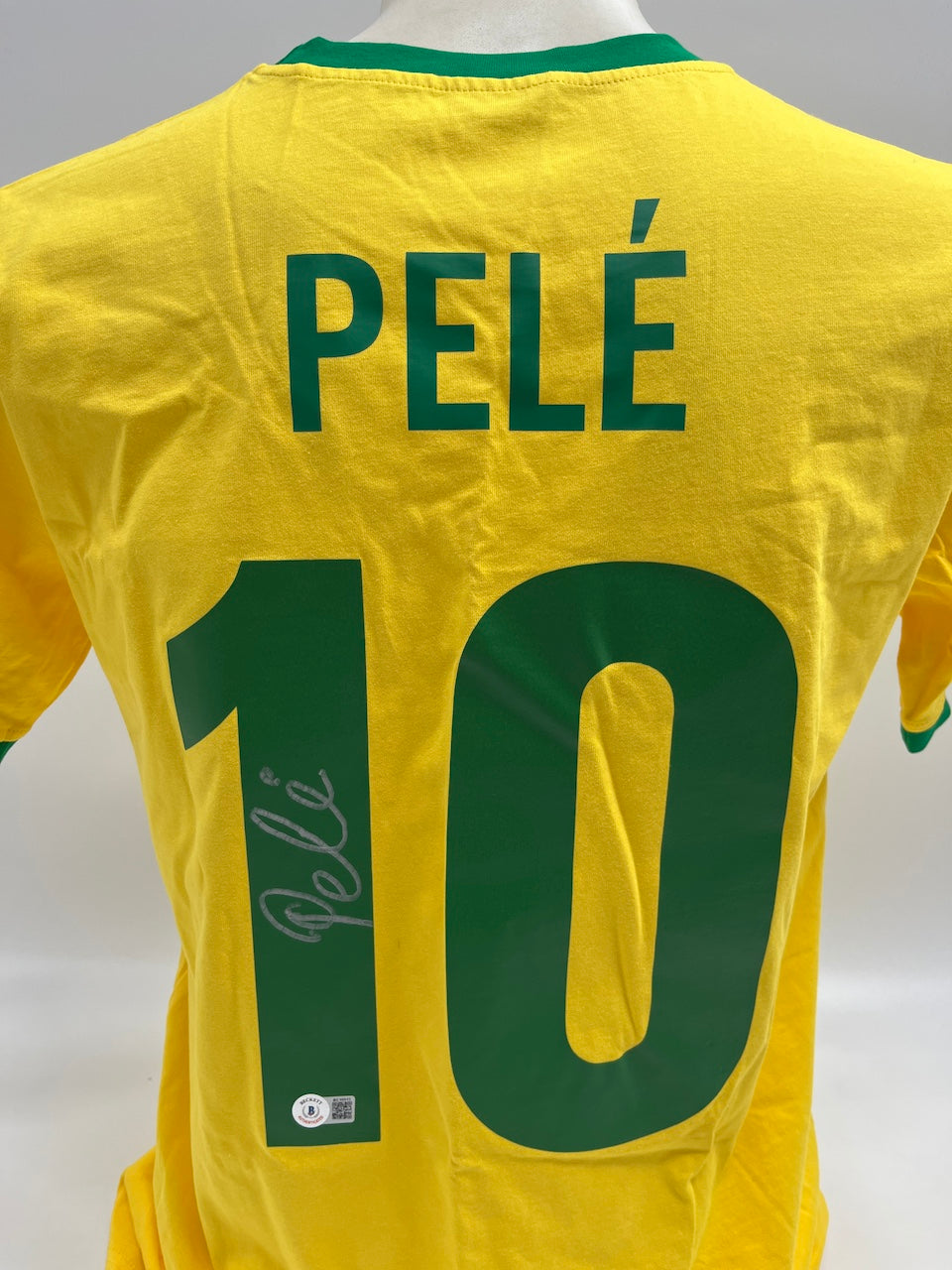 Brasilien Repro Trikot Pele signiert Unterschrift Autogramm COA M