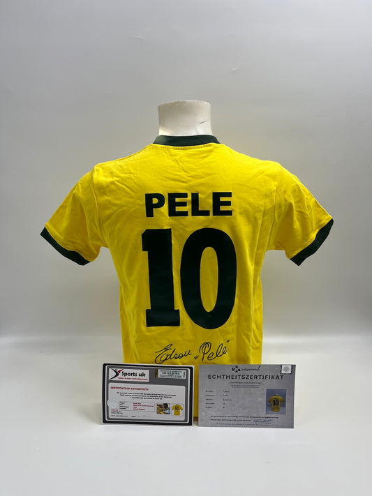 Brasilien Repro Trikot Pele signiert Neu Unterschrift Autogramm COA M