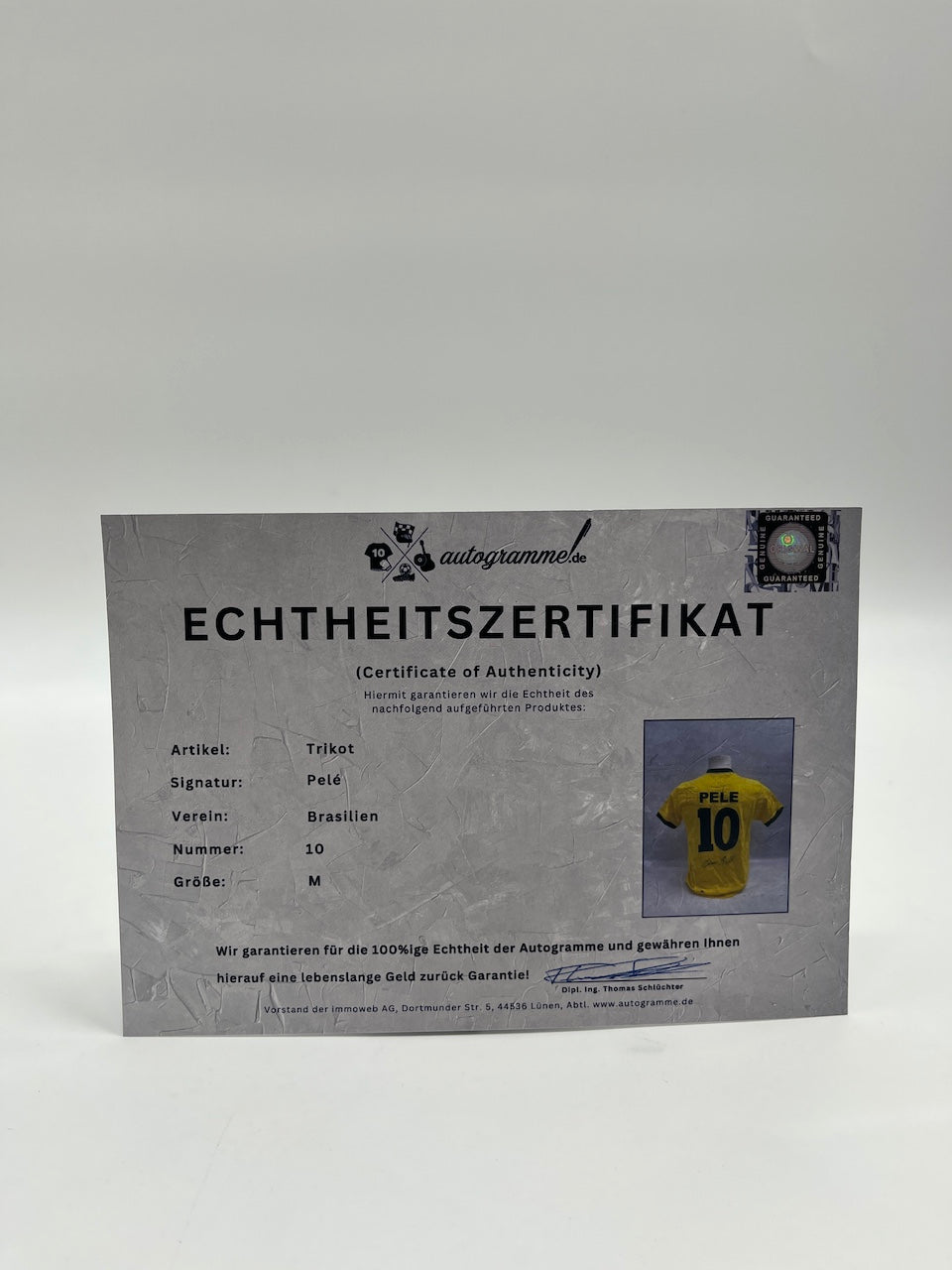 Brasilien Repro Trikot Pele signiert Neu Unterschrift Autogramm COA M