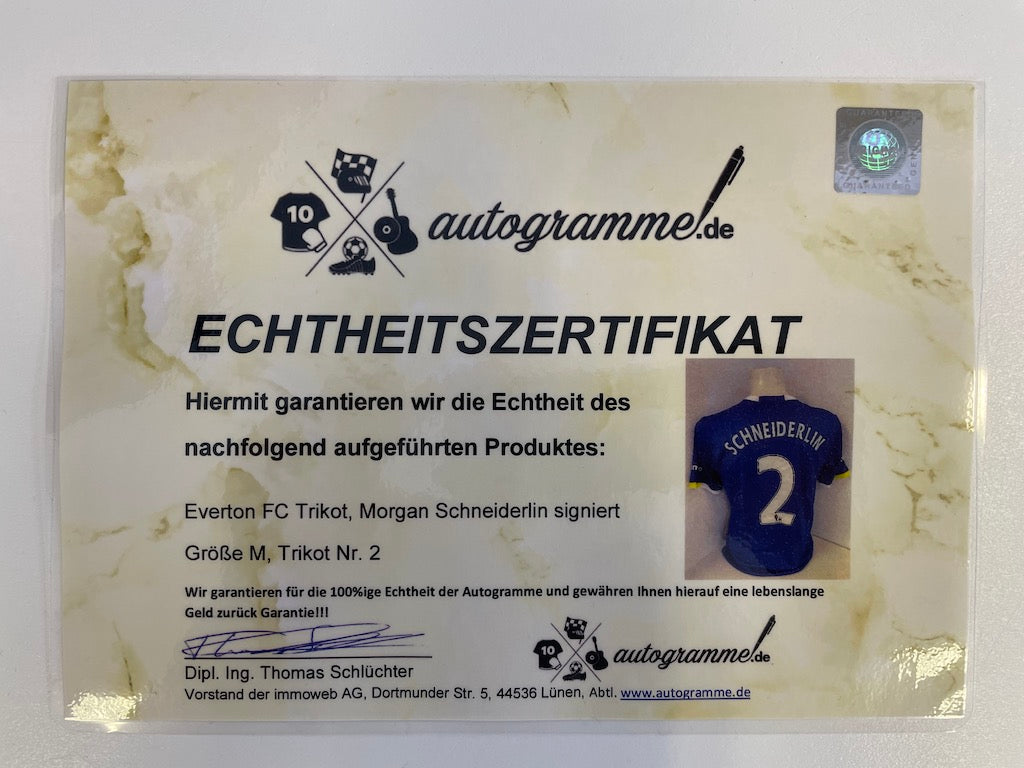 FC Everton Trikot Morgan Schneiderlin signiert Autogramm Fußball England COA M