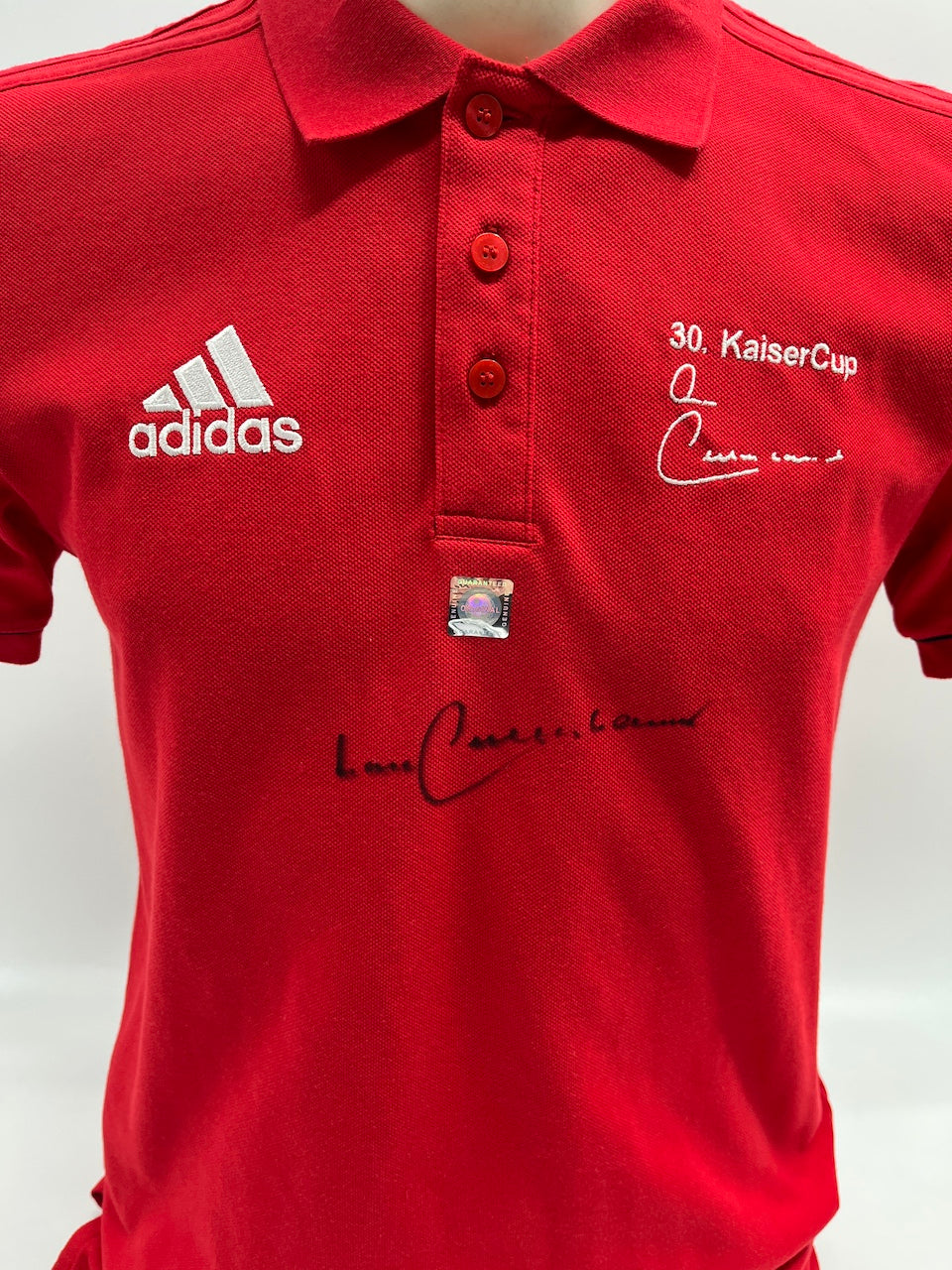 Adidas Poloshirt Franz Beckenbauer signed autograph Coa S
