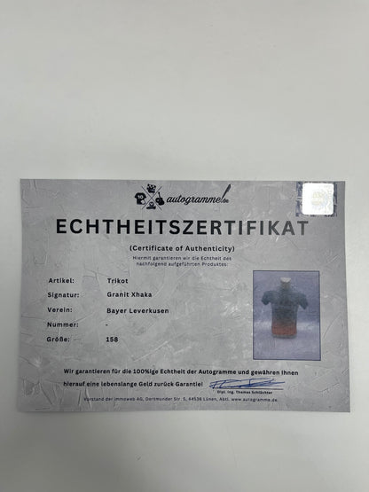 Bayer Leverkusen training shirt granit xhaka signed autograph Castore 158