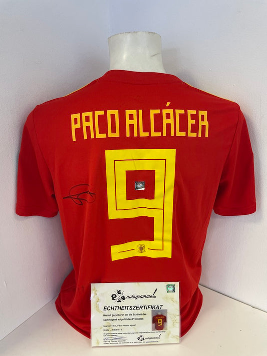 Spain Jersey Paco Alcacer signed Adidas New Spain L