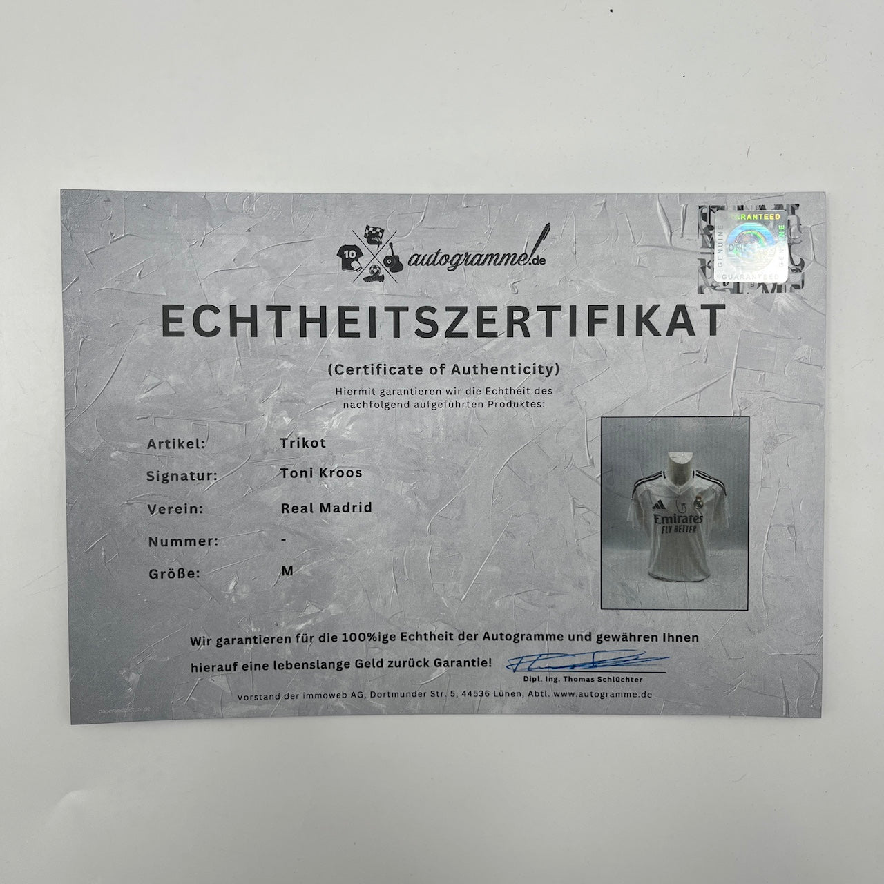 Real Madrid Trikot Toni Kroos signiert Autogramm Adidas COA M