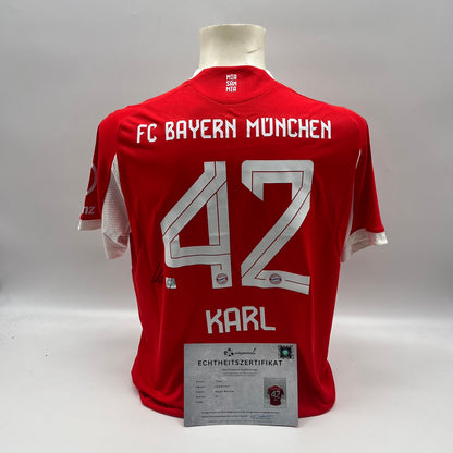 Bayern München Authentic-Trikot Lennart Karl signiert Autogramm Adidas COA L