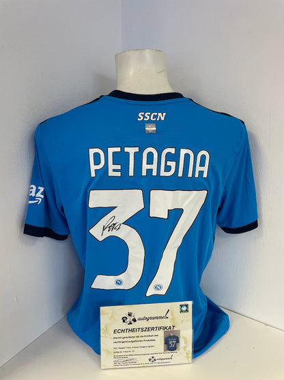 SSC Naples jersey Andrea Petagna signed Italy autograph football new m