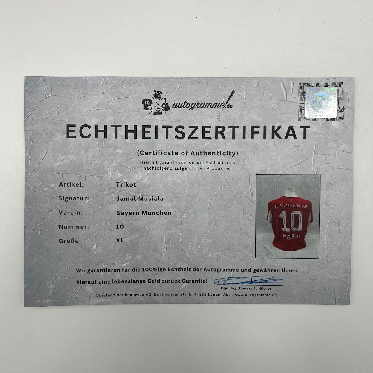 Bayern München Trikot Jamal Musiala signiert Autogramm Adidas COA neu XL