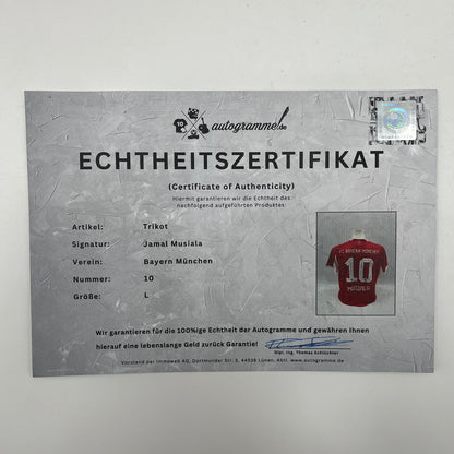 Bayern München Authentic-Trikot Jamal Musiala signiert Autogramm Adidas COA L