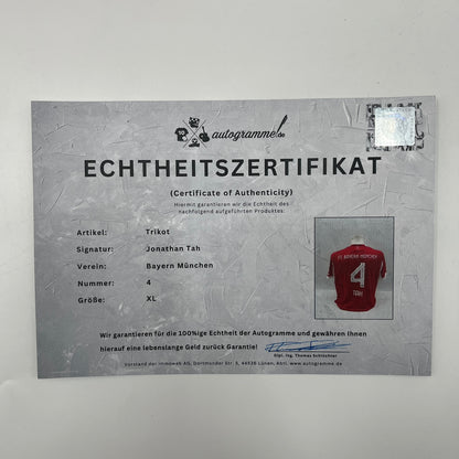 Bayern München Authentic-Trikot Jonathan Tah signiert Autogramm Adidas COA XL