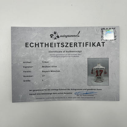 Bayern München Trikot Michael Olise signiert Autogramm Adidas COA L