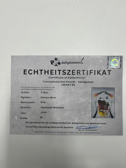 Deutschland Trikot Portrait Florian Wirtz handgemalt und signiert DFB M