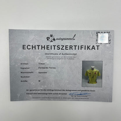 Spanien Trikot Fernando Torres signiert Adidas COA Autogramm M