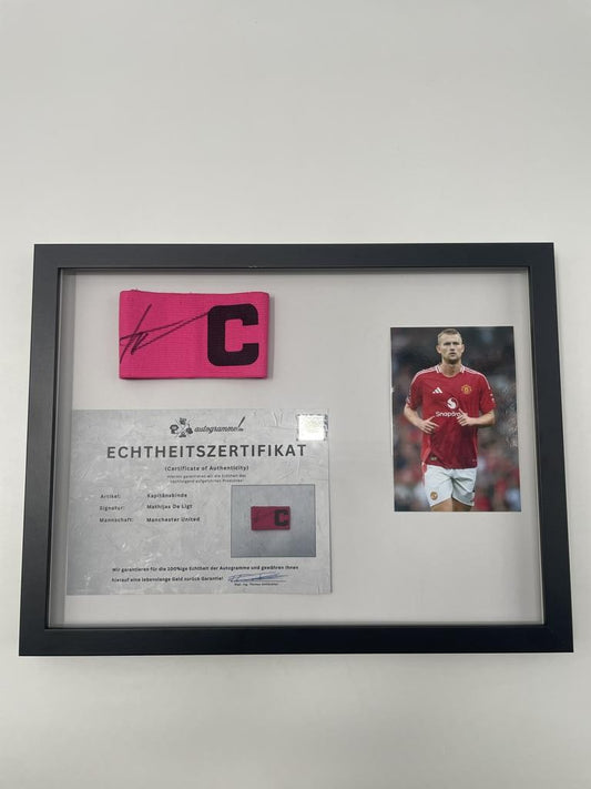 Kapitänsbinde Matthijs De Ligt signiert im Rahmen Manchester United COA