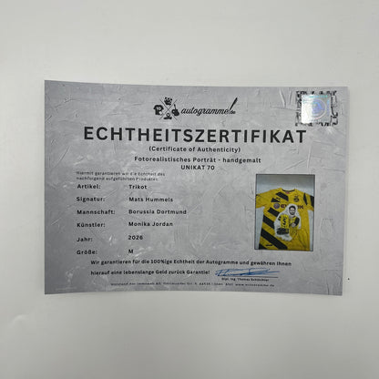 Borussia Dortmund Trikot Portrait Mats Hummels handgemalt und signiert M