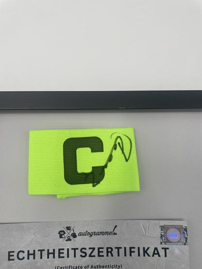 Captain's armband Wolfgang Overath signs in a frame 1. FC Köln autograph