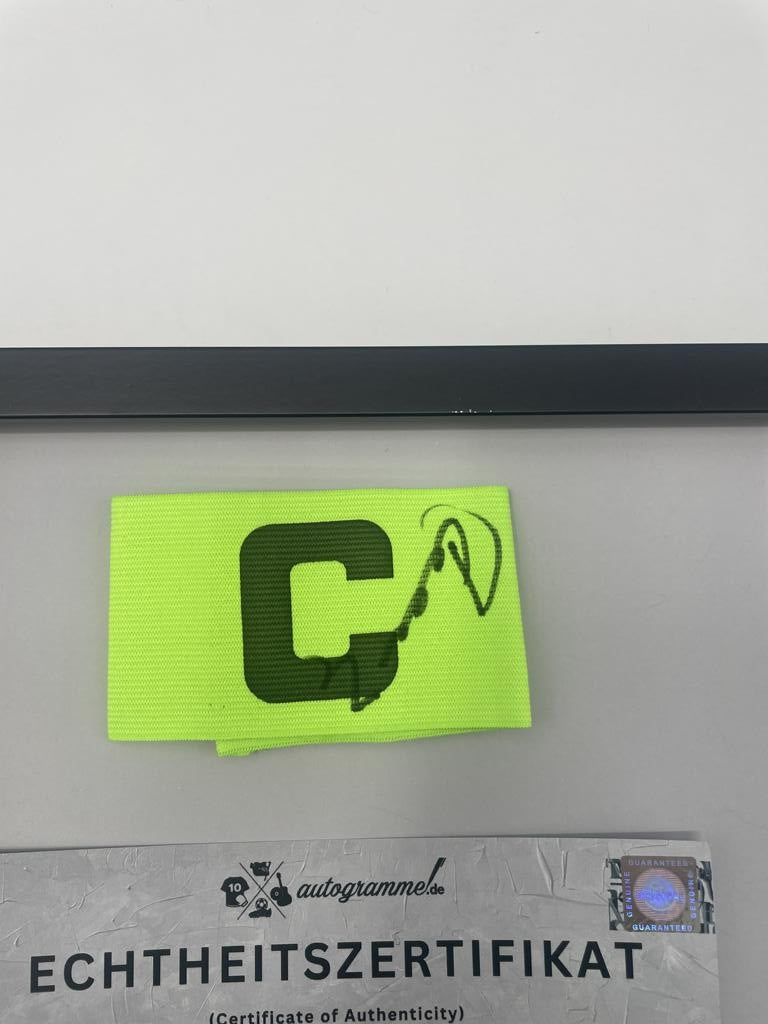 Captain's armband Wolfgang Overath signs in a frame 1. FC Köln autograph