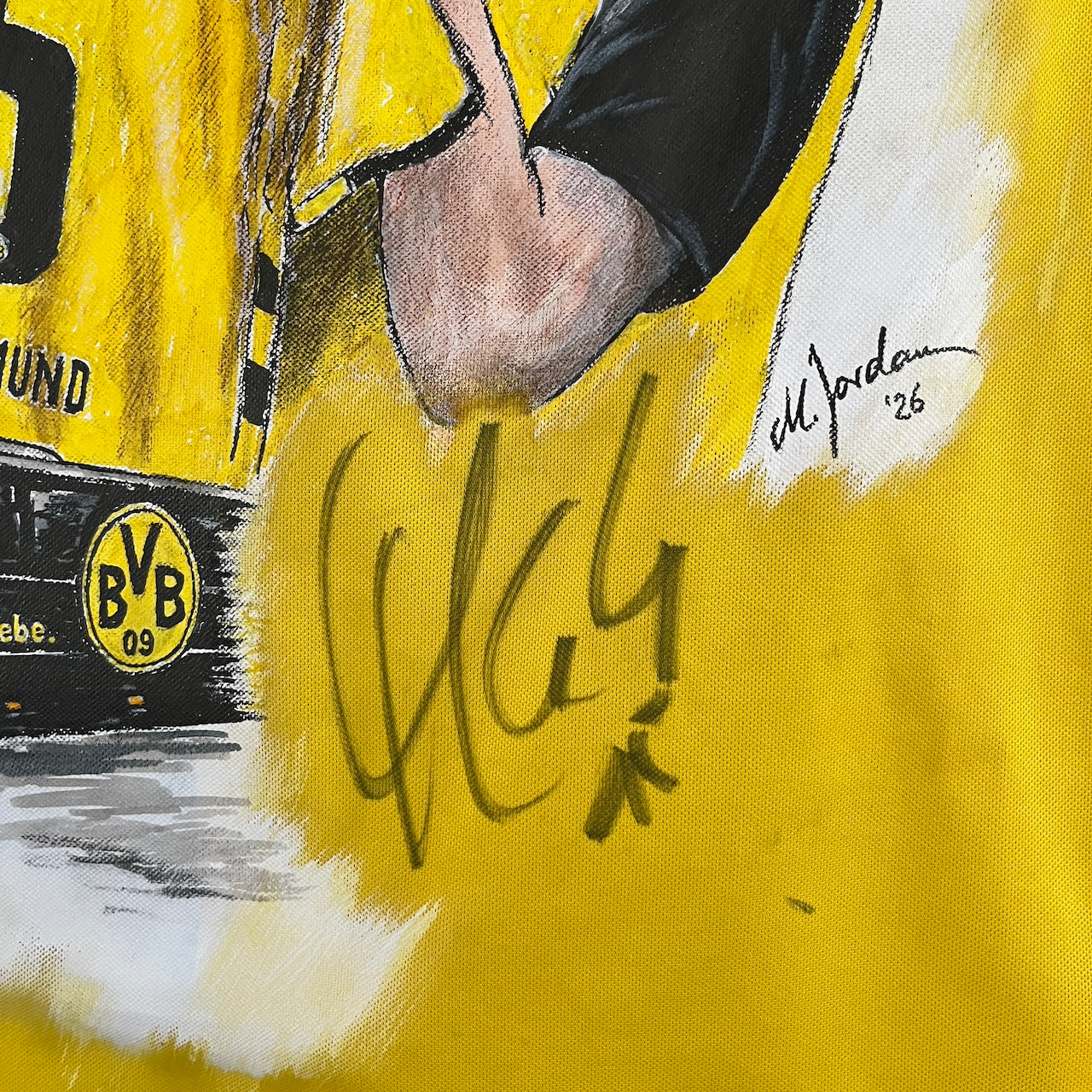Borussia Dortmund Trikot Portrait Mats Hummels handgemalt und signiert M
