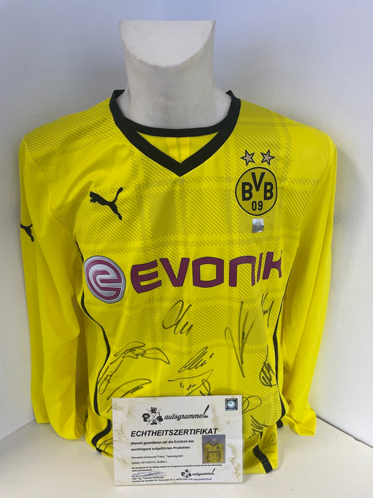 BVB jersey 2013/2014 team signed long sleeve Borussia Dortmund COA New Puma L