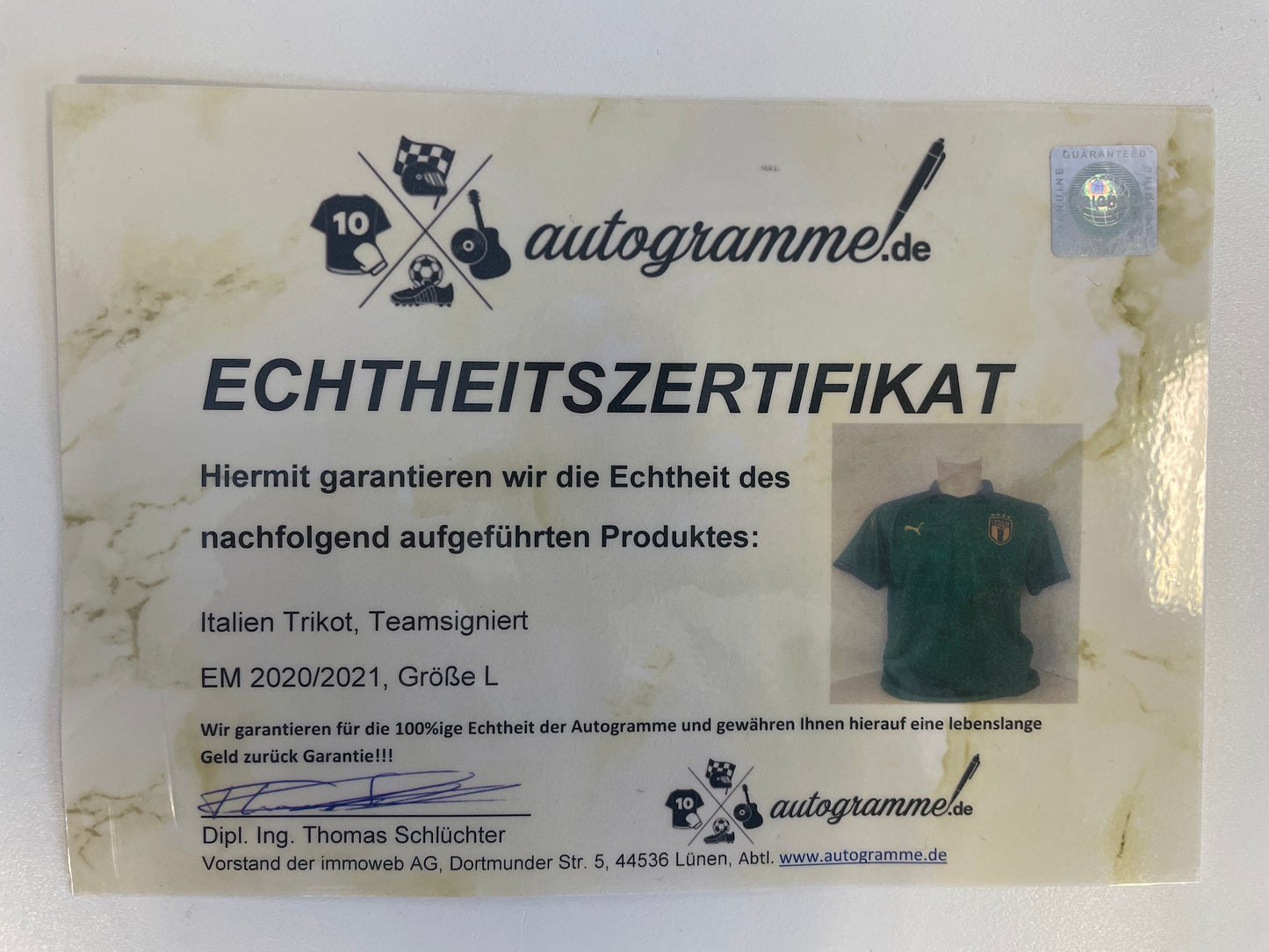 Italien Trikot EM 2020/2021 Teamsigniert Meister football Autogramm Puma COA L