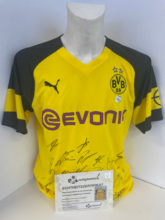 BVB jersey 2018/2019 team signed Borussia Dortmund COA Puma L