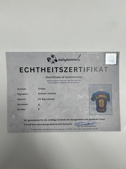 FC Barcelona Trikot Andres Iniesta signed autograph Laliga Nike Coa NEW S