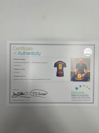 FC Barcelona Trikot Andres Iniesta signed autograph Laliga Nike Coa NEW S