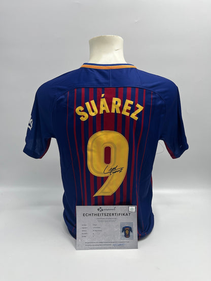 FC Barcelona jersey Luis Suarez signed autograph Laliga Nike Coa NEW S