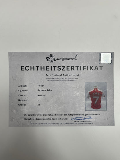 FC Arsenal Trikot Bukayo Saka signed Adidas Coa Football New XS
