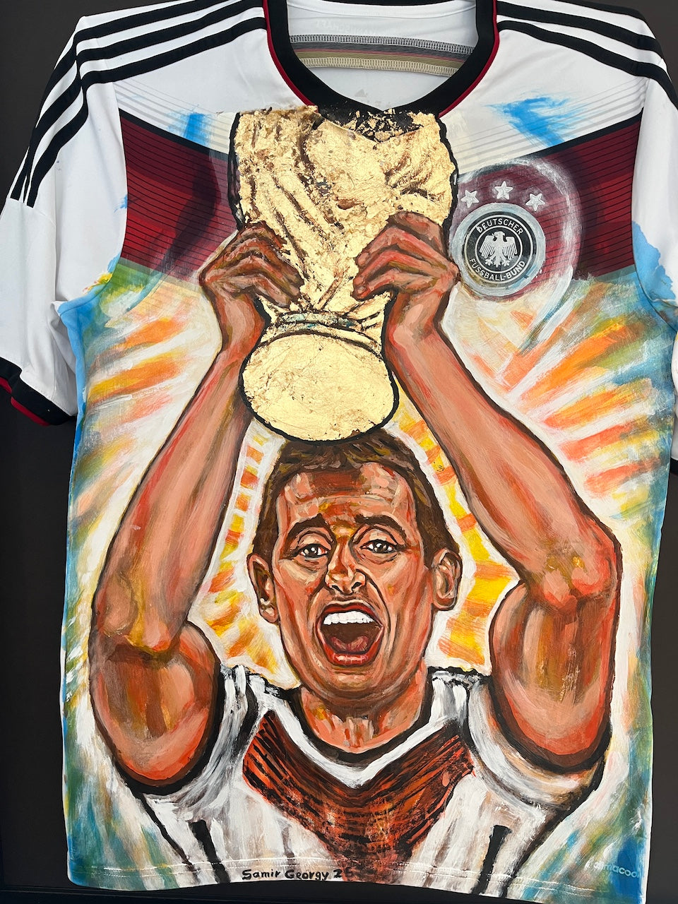 Germany jersey portrait miroslav Klose hand painted adidas dfb XL