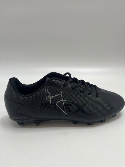 Football shoe Nigel de Jong signed in showcase + lighting autograph COA