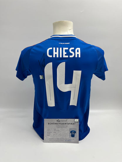 Italy jersey federico chiesa signed autograph adidas new s