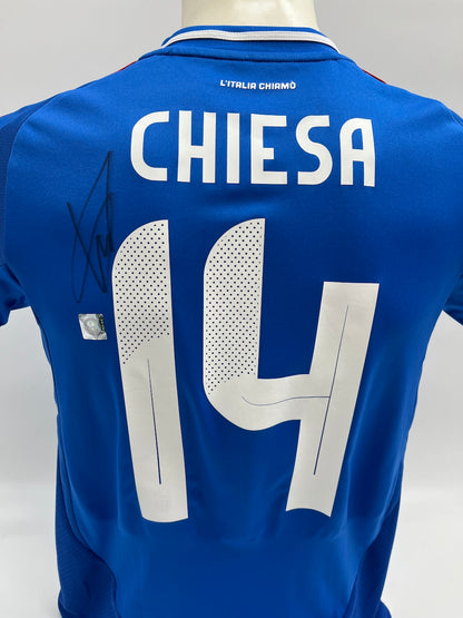 Italy jersey federico chiesa signed autograph adidas new s