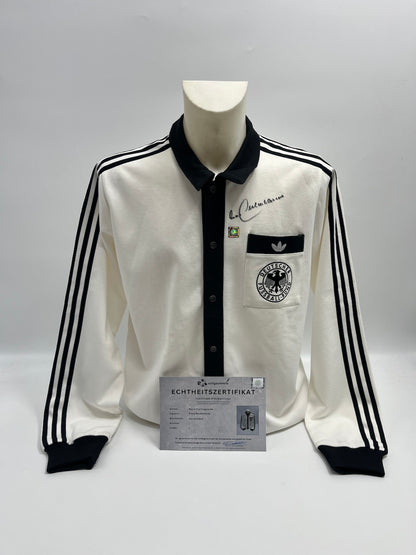 DFB Repro Trainingsjacke Franz Beckenbauer signiert Autogramm Adidas COA L