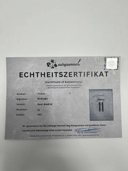 Real Madrid Trikot Rodrygo signed Coa Adidas Football 140 as part of COA Adidas