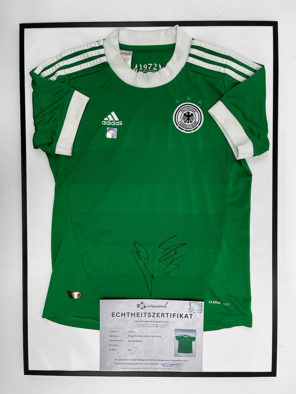 DFB Trikot Leroy Sane and Serge Gnabry signed in the framework of COA Adidas 152