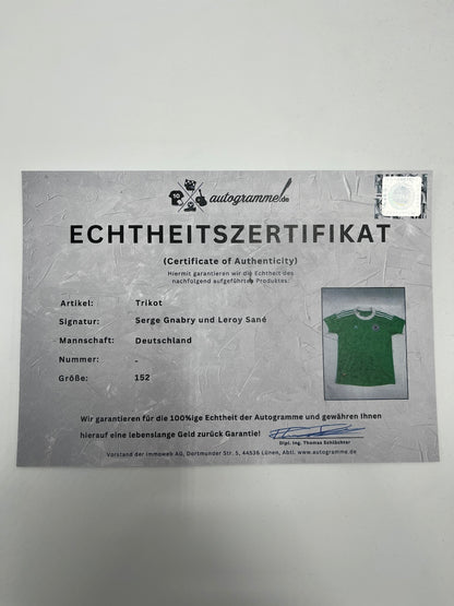 DFB Trikot Leroy Sane and Serge Gnabry signed in the framework of COA Adidas 152