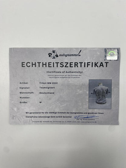 Germany Jersey World Cup 2022 Team Signed DFB Adidas M