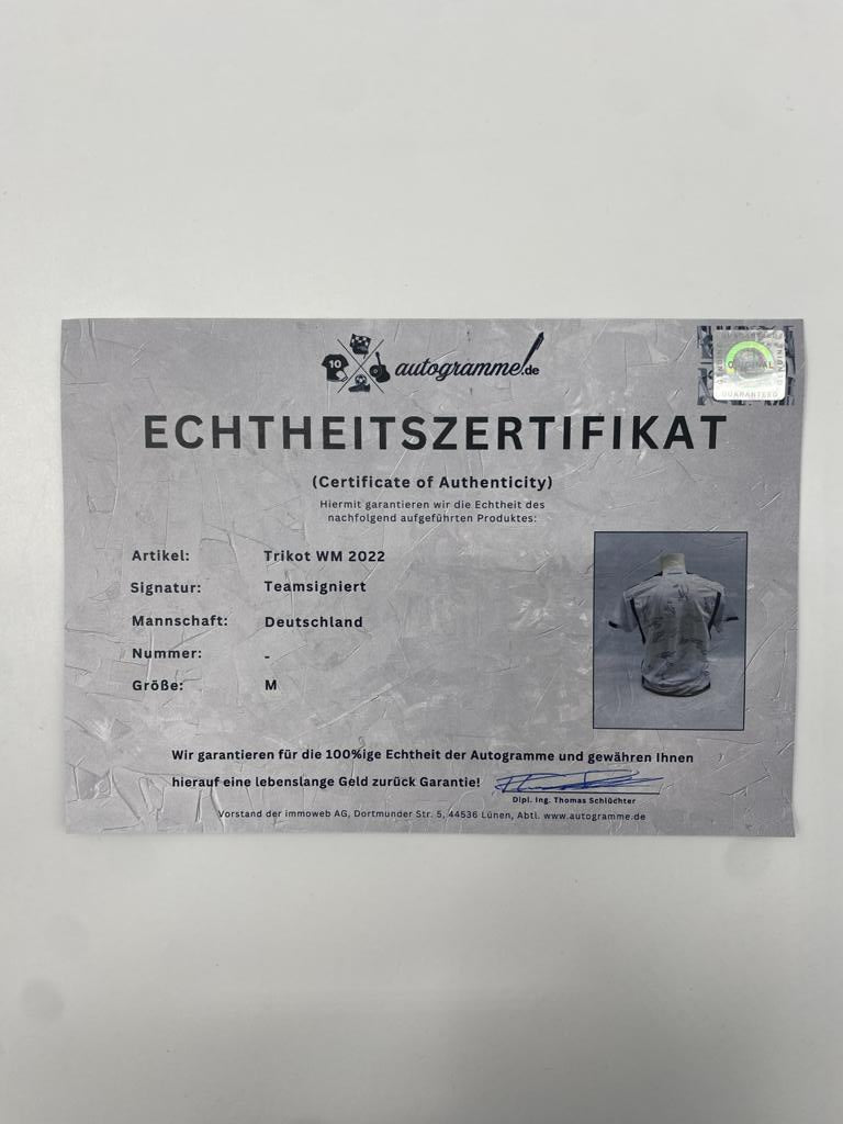 Germany Jersey World Cup 2022 Team Signed DFB Adidas M
