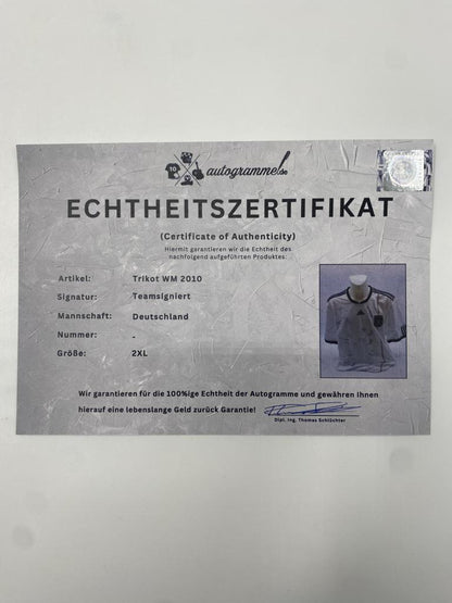 Germany World Cup 2010 Jersey, Team Signed, DFB Adidas, 2XL